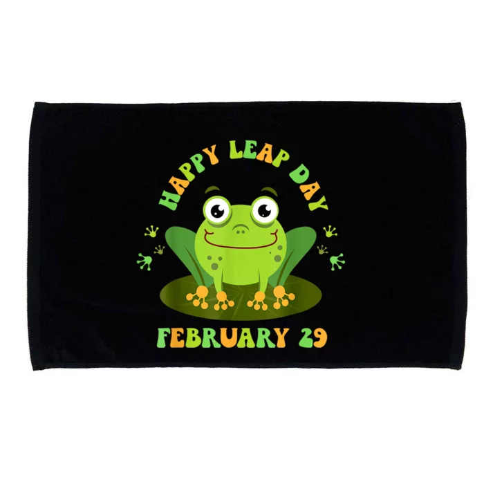 Funny Frog Lovers Happy Leap Day February 29 Green Vintage Microfiber Hand Towel