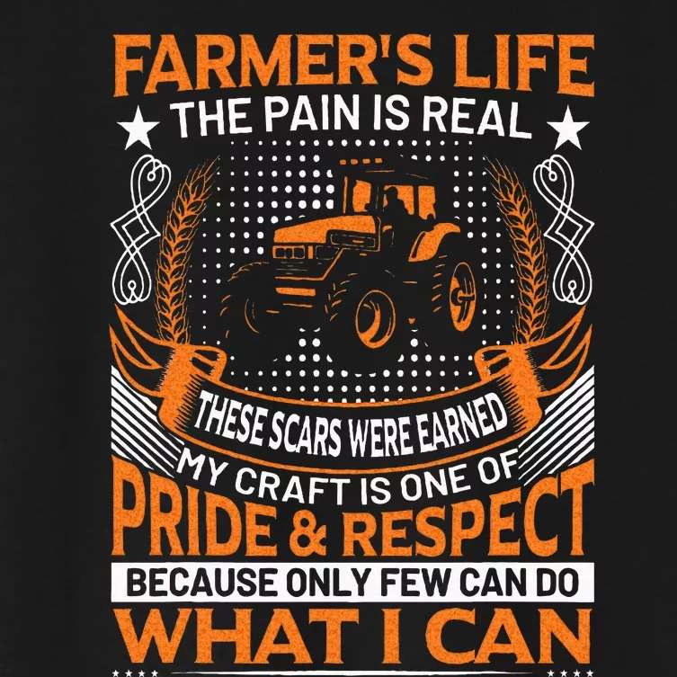 Funny Farmer’s Life Tractors Planting Crops Men Women Women's Crop Top Tee