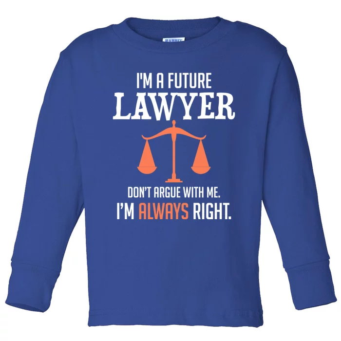 Funny Future Lawyer Law School Student Gift Toddler Long Sleeve Shirt