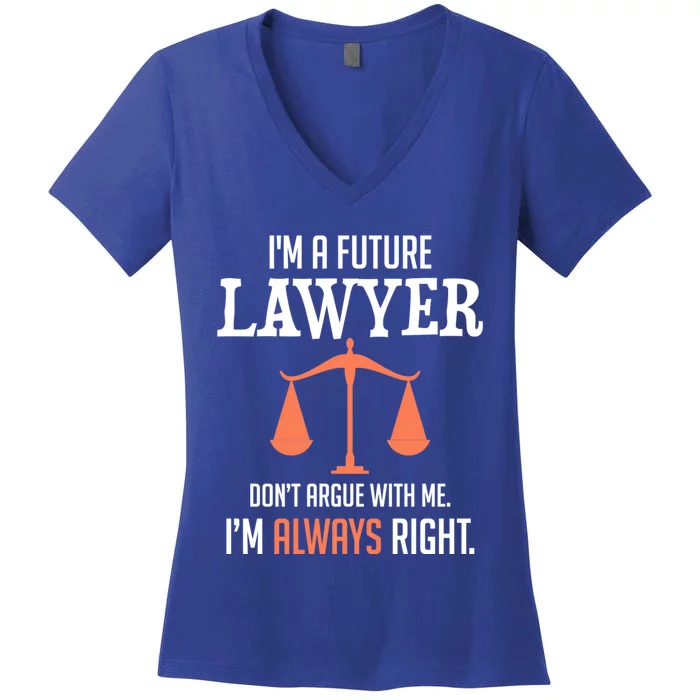 Funny Future Lawyer Law School Student Gift Women's V-Neck T-Shirt