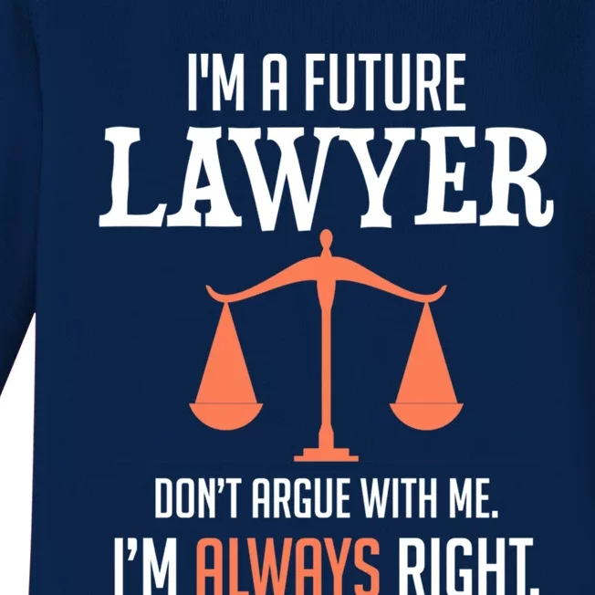 Funny Future Lawyer Law School Student Gift Baby Long Sleeve Bodysuit