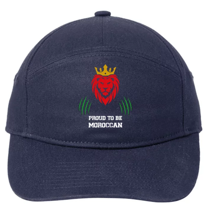 Funny Football Lover Moroccan Lion Fans Football And Soccer Funny Gift 7-Panel Snapback Hat