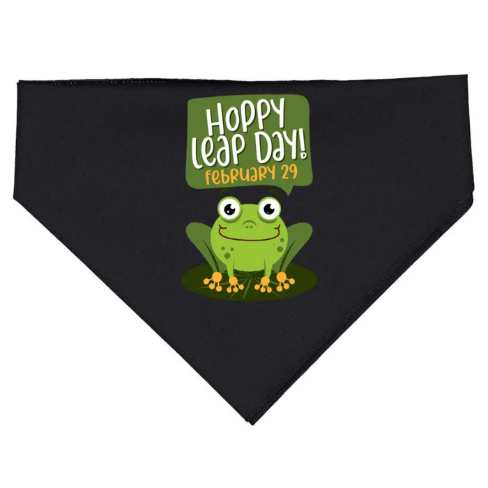 Funny Frog Lover Hoppy Leap Day February 29 Gift USA-Made Doggie Bandana