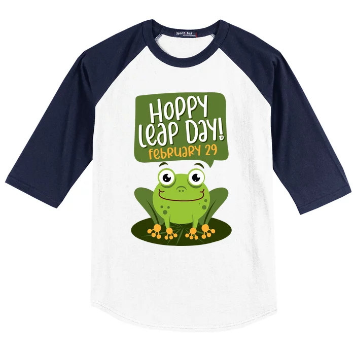 Funny Frog Lover Hoppy Leap Day February 29 Gift Baseball Sleeve Shirt