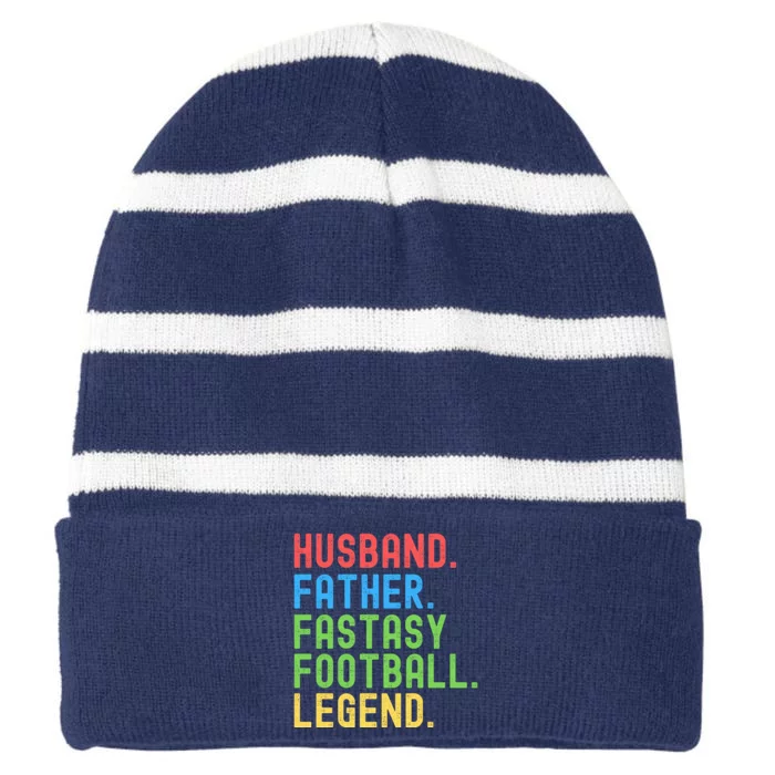 Fantasy Football Legend, Funny Fantasy Football, Fantasy Football Champ Striped Beanie with Solid Band