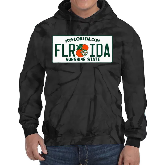 Florida Fl License Plate Classic Tie Dye Hoodie