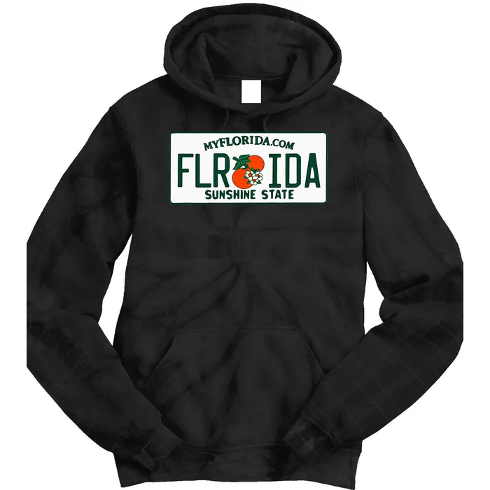 Florida Fl License Plate Classic Tie Dye Hoodie