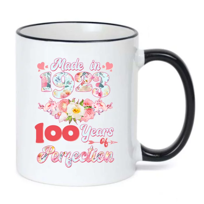 Flower Floral Made In 1923 100 Years Of Perfection Black Color Changing Mug