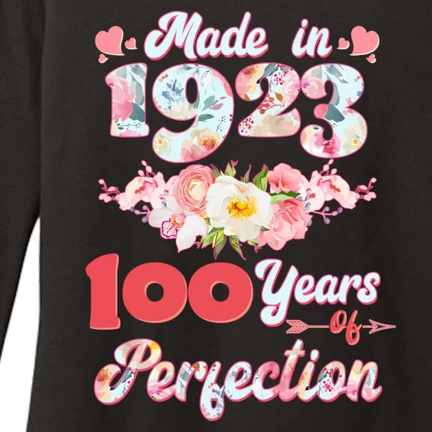 Flower Floral Made In 1923 100 Years Of Perfection Womens CVC Long Sleeve Shirt