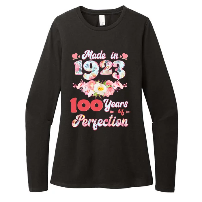 Flower Floral Made In 1923 100 Years Of Perfection Womens CVC Long Sleeve Shirt