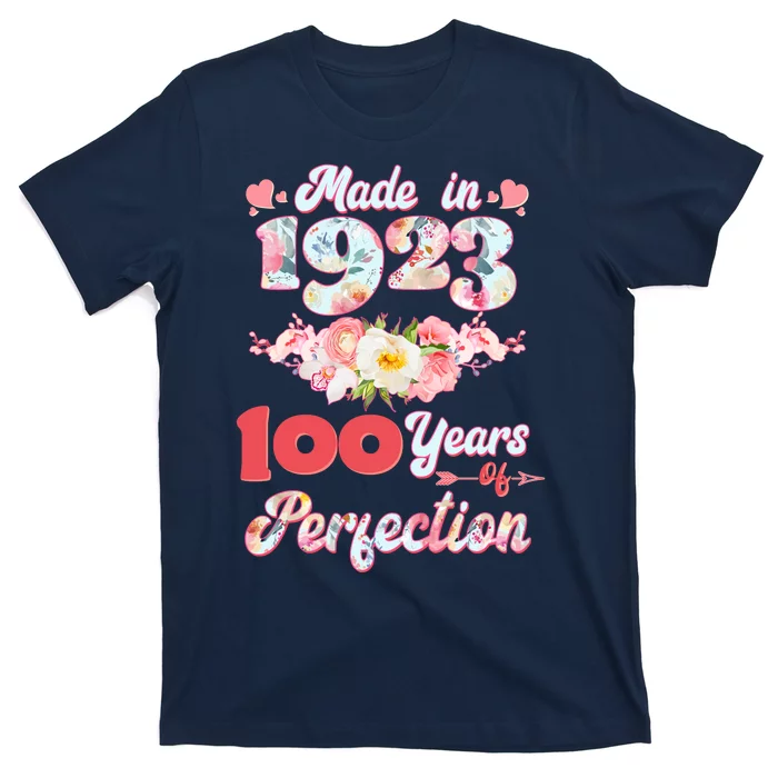 Flower Floral Made In 1923 100 Years Of Perfection T-Shirt