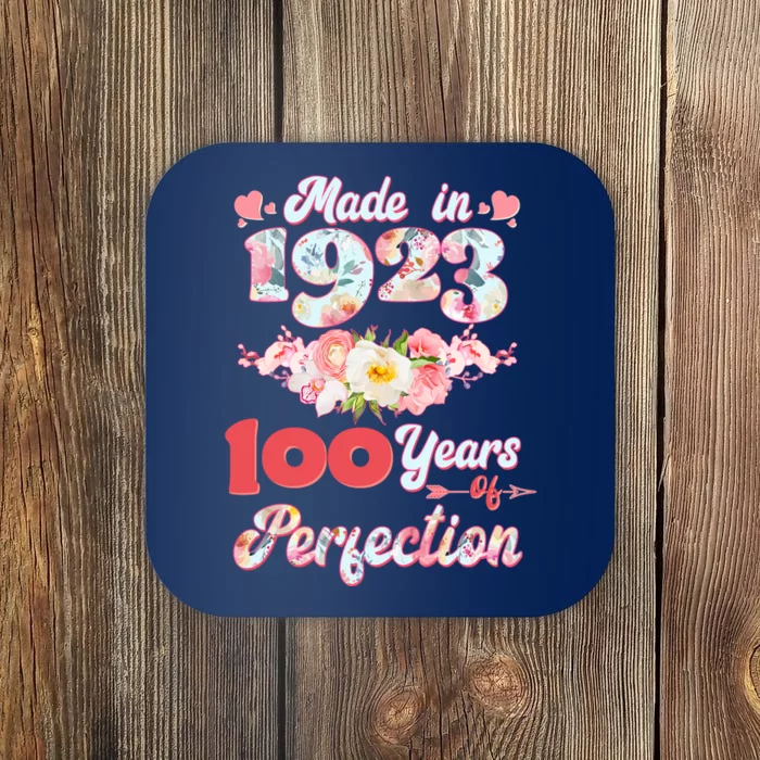 Flower Floral Made In 1923 100 Years Of Perfection Coaster