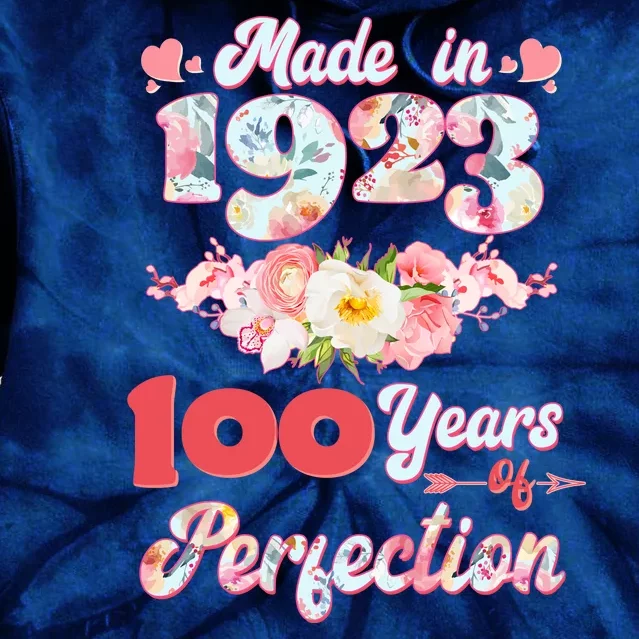 Flower Floral Made In 1923 100 Years Of Perfection Tie Dye Hoodie