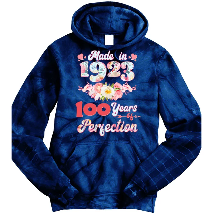 Flower Floral Made In 1923 100 Years Of Perfection Tie Dye Hoodie