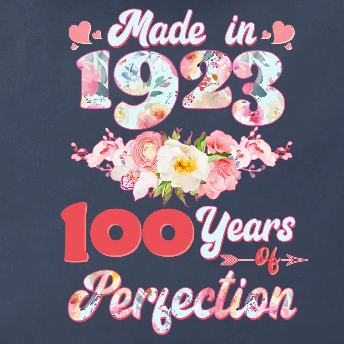 Flower Floral Made In 1923 100 Years Of Perfection Zip Tote Bag