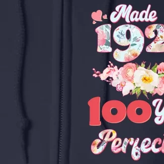 Flower Floral Made In 1923 100 Years Of Perfection Full Zip Hoodie