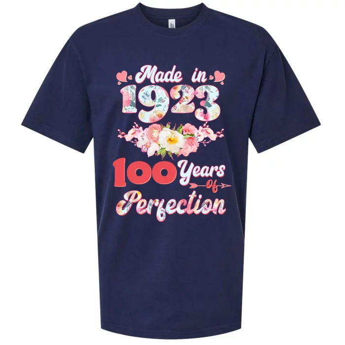 Flower Floral Made In 1923 100 Years Of Perfection Sueded Cloud Jersey T-Shirt