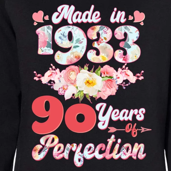 Flower Floral Made In 1933 90 Years Of Perfection Womens California Wash Sweatshirt