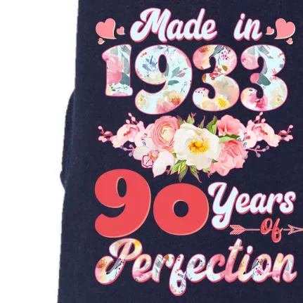 Flower Floral Made In 1933 90 Years Of Perfection Doggie 3-End Fleece Hoodie