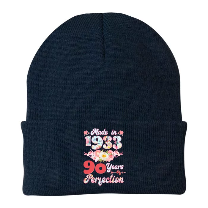 Flower Floral Made In 1933 90 Years Of Perfection Knit Cap Winter Beanie