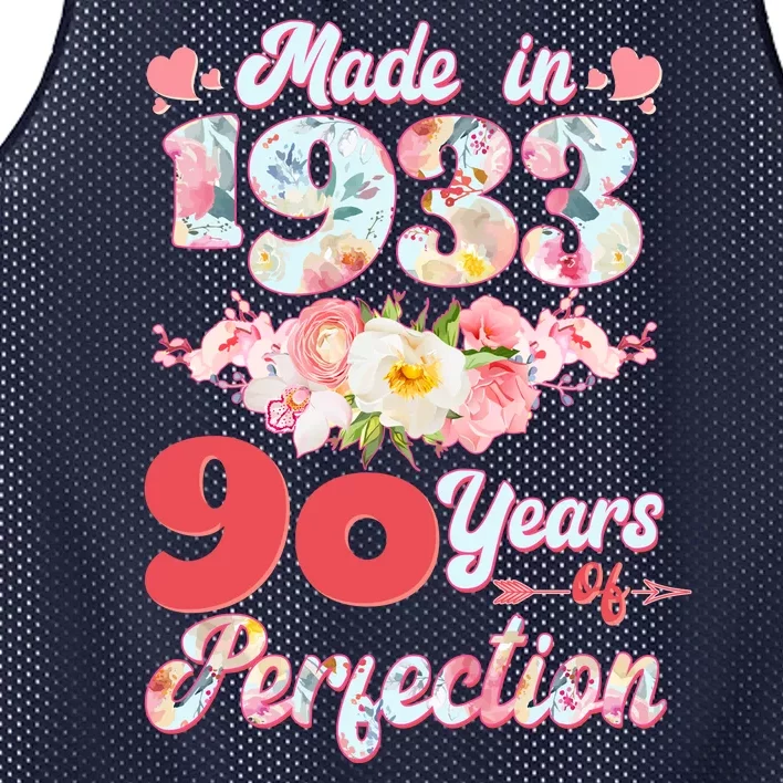 Flower Floral Made In 1933 90 Years Of Perfection Mesh Reversible Basketball Jersey Tank