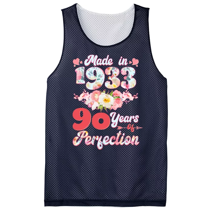 Flower Floral Made In 1933 90 Years Of Perfection Mesh Reversible Basketball Jersey Tank