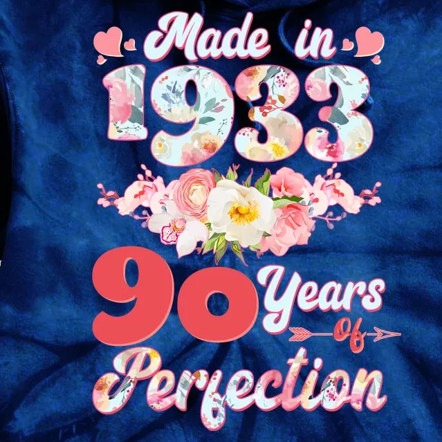 Flower Floral Made In 1933 90 Years Of Perfection Tie Dye Hoodie