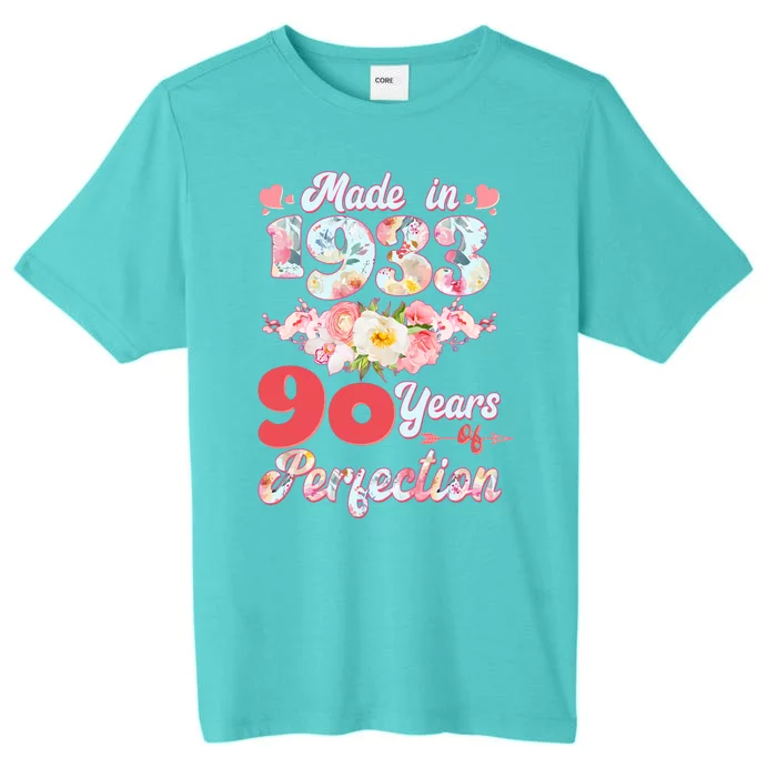 Flower Floral Made In 1933 90 Years Of Perfection ChromaSoft Performance T-Shirt