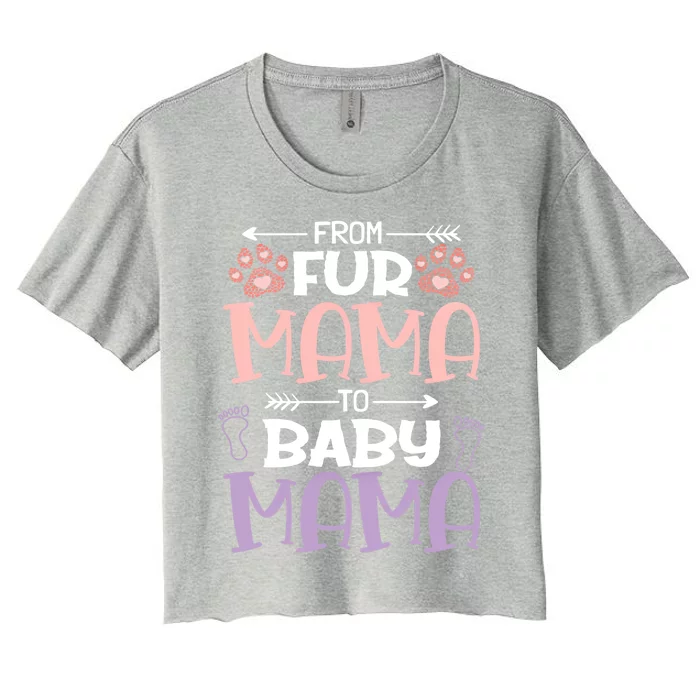 From Fur Mama To Mama Design Mom To Be Gift Women's Crop Top Tee