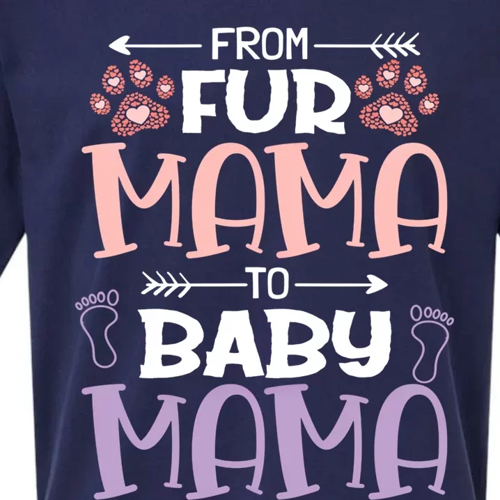 From Fur Mama To Mama Design Mom To Be Gift Sueded Cloud Jersey T-Shirt