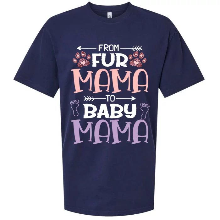 From Fur Mama To Mama Design Mom To Be Gift Sueded Cloud Jersey T-Shirt