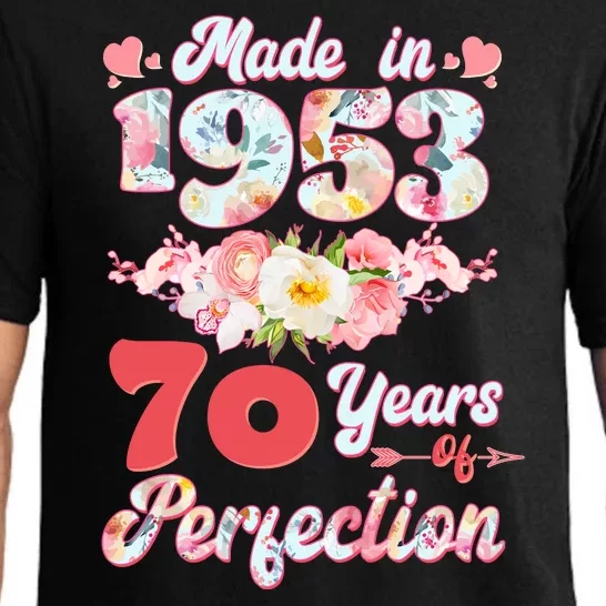 Flower Floral Made In 1953 70 Years Of Perfection Pajama Set