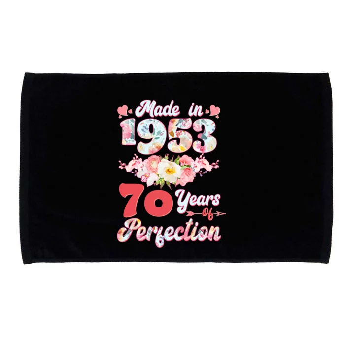 Flower Floral Made In 1953 70 Years Of Perfection Microfiber Hand Towel