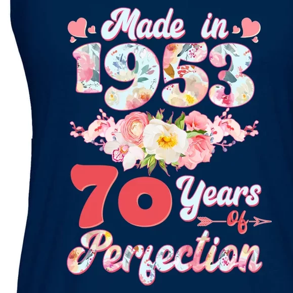 Flower Floral Made In 1953 70 Years Of Perfection Ladies Essential Flowy Tank