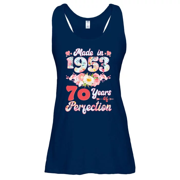 Flower Floral Made In 1953 70 Years Of Perfection Ladies Essential Flowy Tank