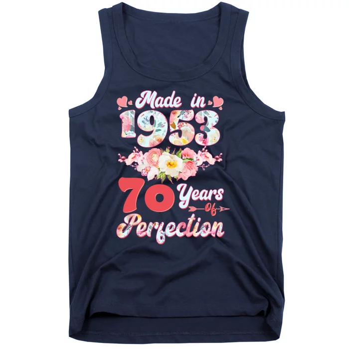 Flower Floral Made In 1953 70 Years Of Perfection Tank Top