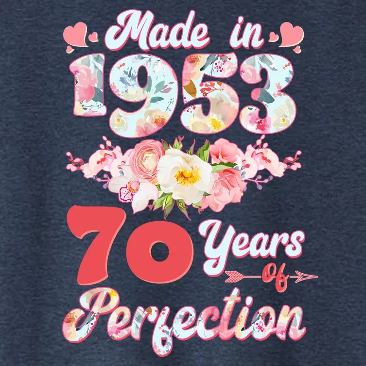 Flower Floral Made In 1953 70 Years Of Perfection Women's Crop Top Tee