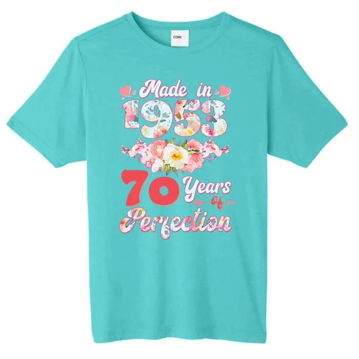 Flower Floral Made In 1953 70 Years Of Perfection ChromaSoft Performance T-Shirt