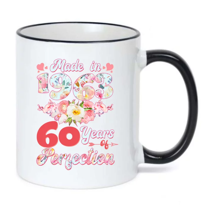 Flower Floral Made In 1963 60 Years Of Perfection Black Color Changing Mug