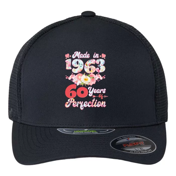 Flower Floral Made In 1963 60 Years Of Perfection Flexfit Unipanel Trucker Cap