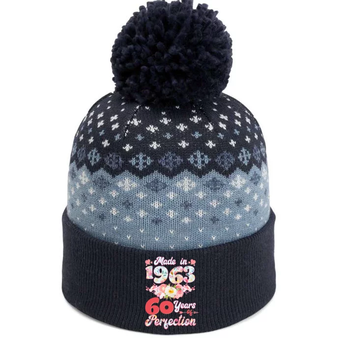 Flower Floral Made In 1963 60 Years Of Perfection The Baniff Cuffed Pom Beanie