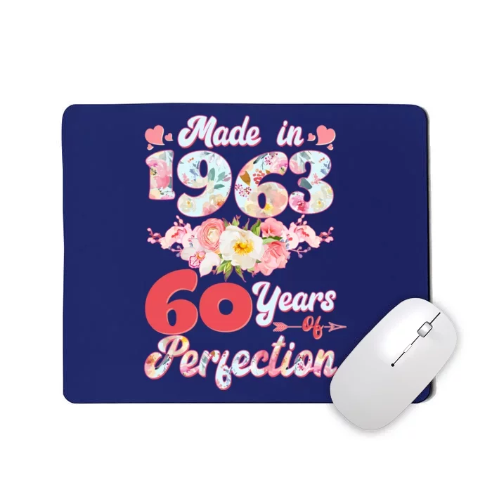 Flower Floral Made In 1963 60 Years Of Perfection Mousepad