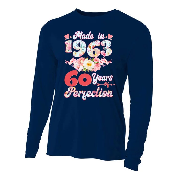 Flower Floral Made In 1963 60 Years Of Perfection Cooling Performance Long Sleeve Crew