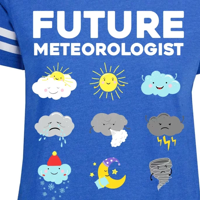 Funny Future Meteorologist Art For Weatherman Enza Ladies Jersey Football T-Shirt