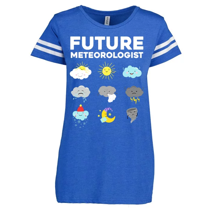 Funny Future Meteorologist Art For Weatherman Enza Ladies Jersey Football T-Shirt