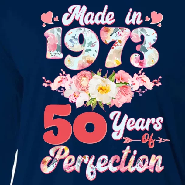 Flower Floral Made In 1973 50 Years Of Perfection Cooling Performance Long Sleeve Crew