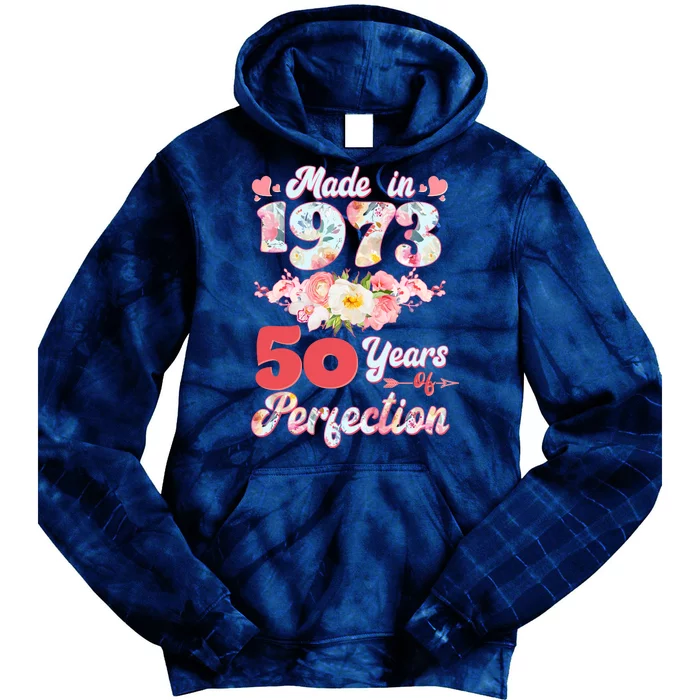 Flower Floral Made In 1973 50 Years Of Perfection Tie Dye Hoodie