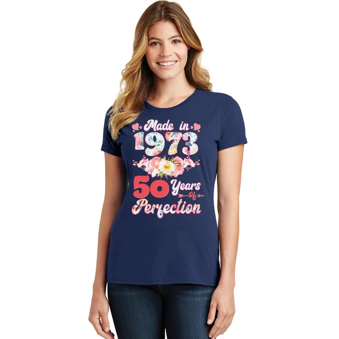 Flower Floral Made In 1973 50 Years Of Perfection Women's T-Shirt