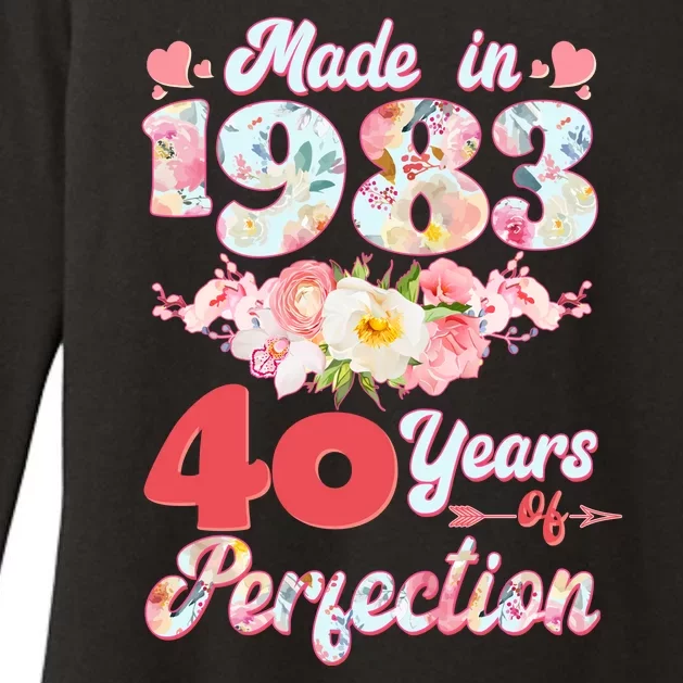 Flower Floral Made In 1983 40 Years Of Perfection Womens CVC Long Sleeve Shirt