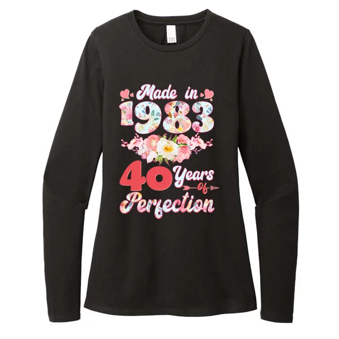 Flower Floral Made In 1983 40 Years Of Perfection Womens CVC Long Sleeve Shirt